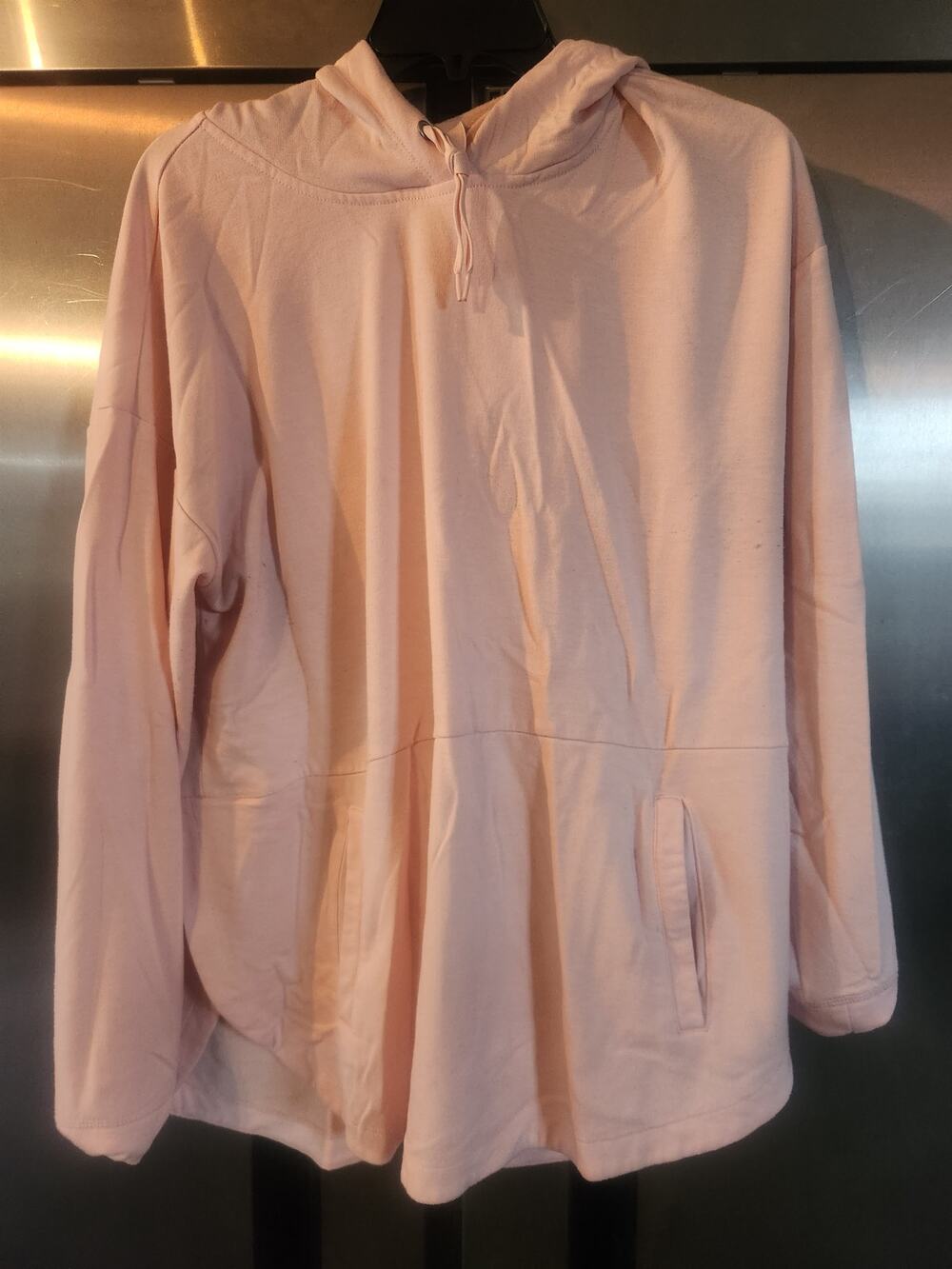 RBX Blush Pink Hooded Pullover Women's Size L Long Sleeve Kangaroo Pocket